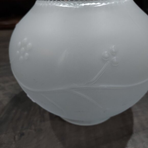 Lamp Shade Frosted Glass Ceiling Light Fixture Globe Stem Berries 3.25" Fit. - Picture 8 of 11